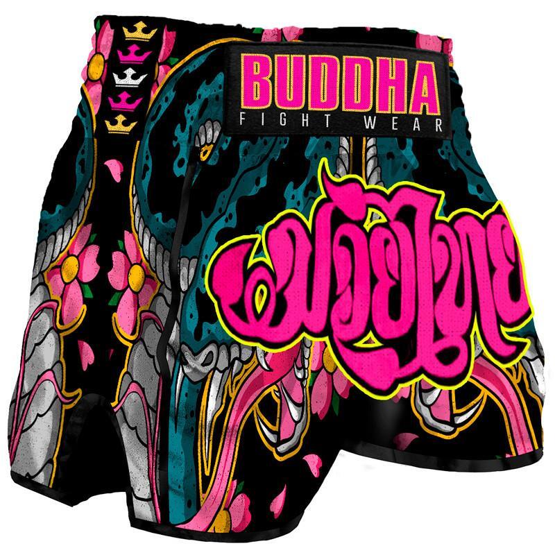 Short de boxe Thaï Buddha Fight Wear Retro Cobra