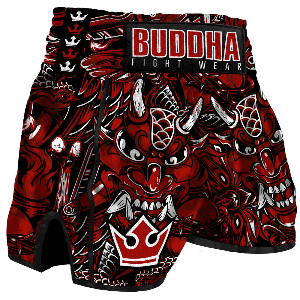 Short de boxe Thaï Buddha Fight Wear Retro Devil
