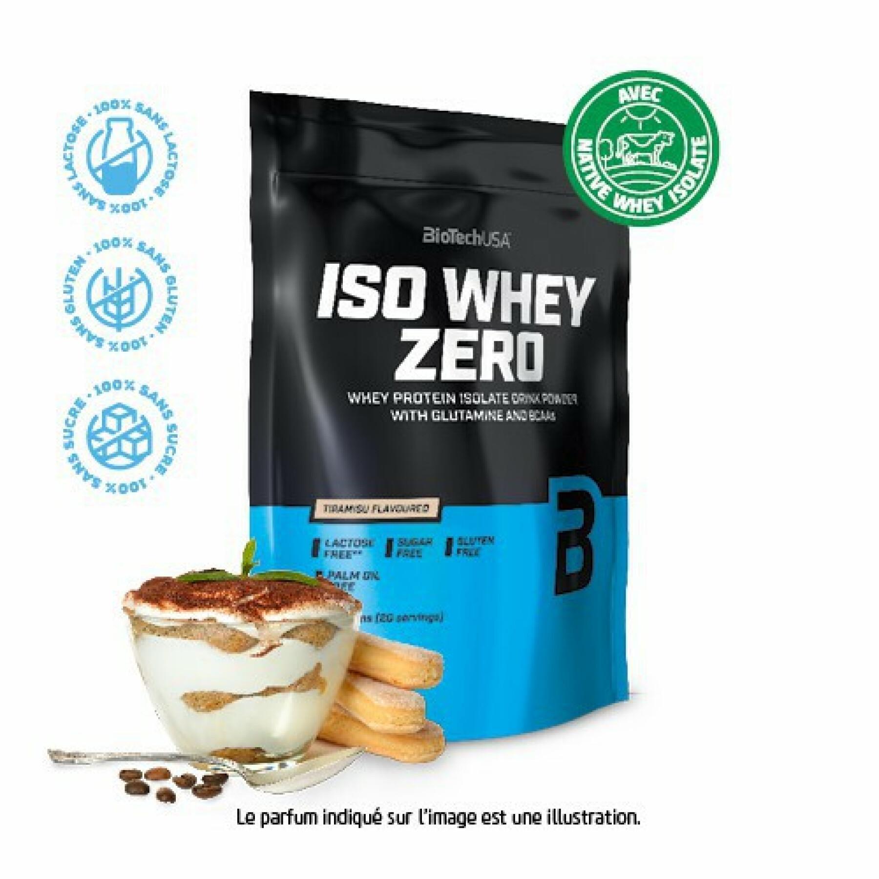 Lot de 10 sacs de protéines Biotech USA iso whey zero lactose free - Tiramisu - 500g