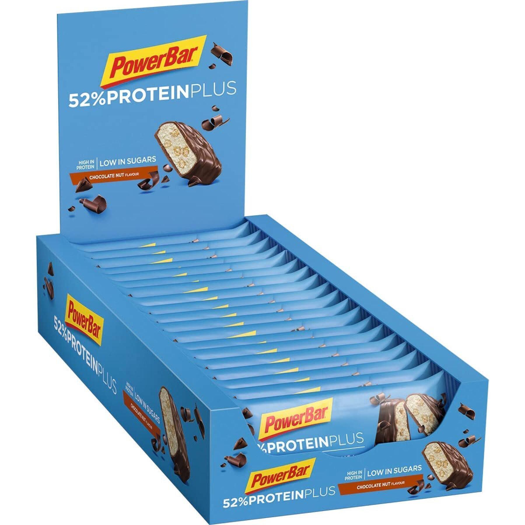 Lot de 20 Barres PowerBar 52% ProteinPlus Low Sugar Chocolate Nut