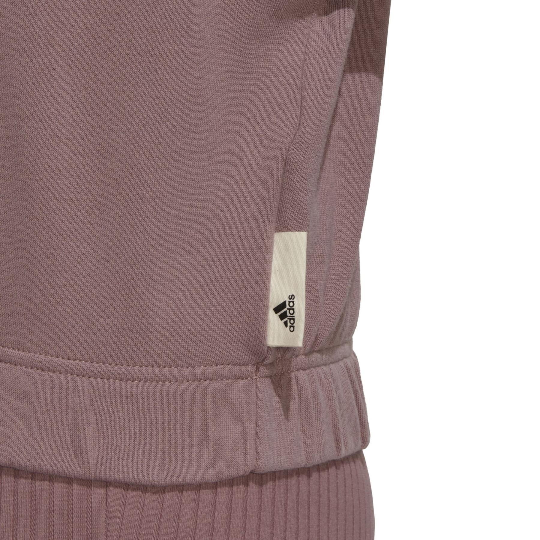 Sweatshirt à capuche court femme adidas Studio Lounge