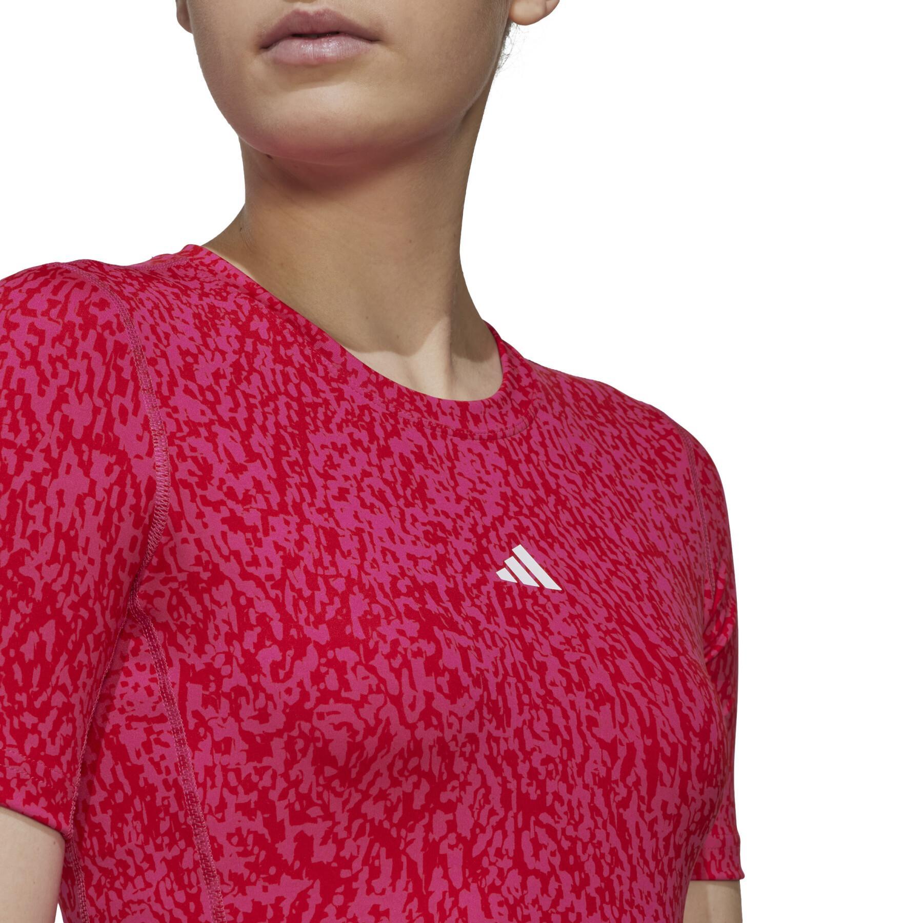 T-shirt crop top imprimé femme adidas Techfit