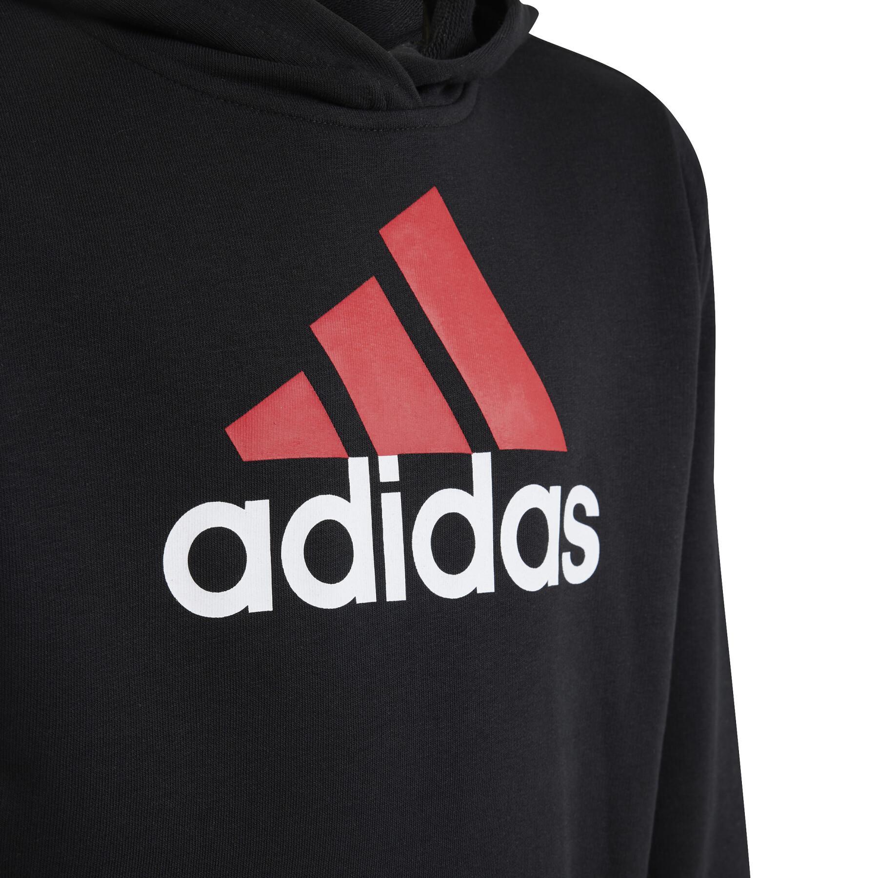 Sweatshirt à capuche grand logo bicolore coton enfant adidas Essentials