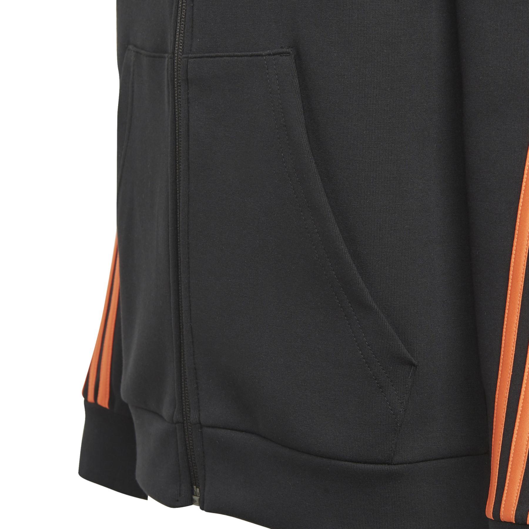 Sweatshirt zippé à capuche enfant adidas 3-Bandes Doubleknit