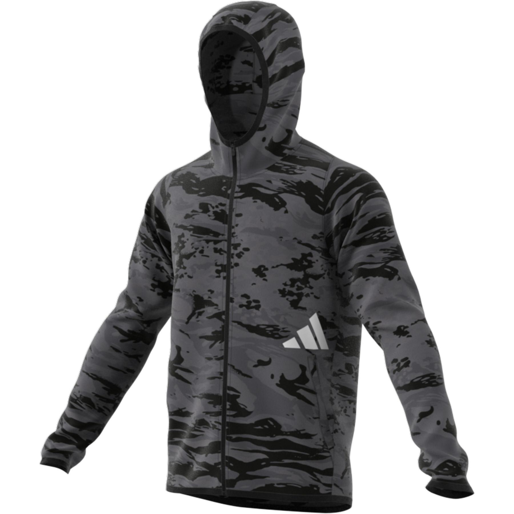 Sweatshirt à capuche adidas FreeLift Camouflage Training