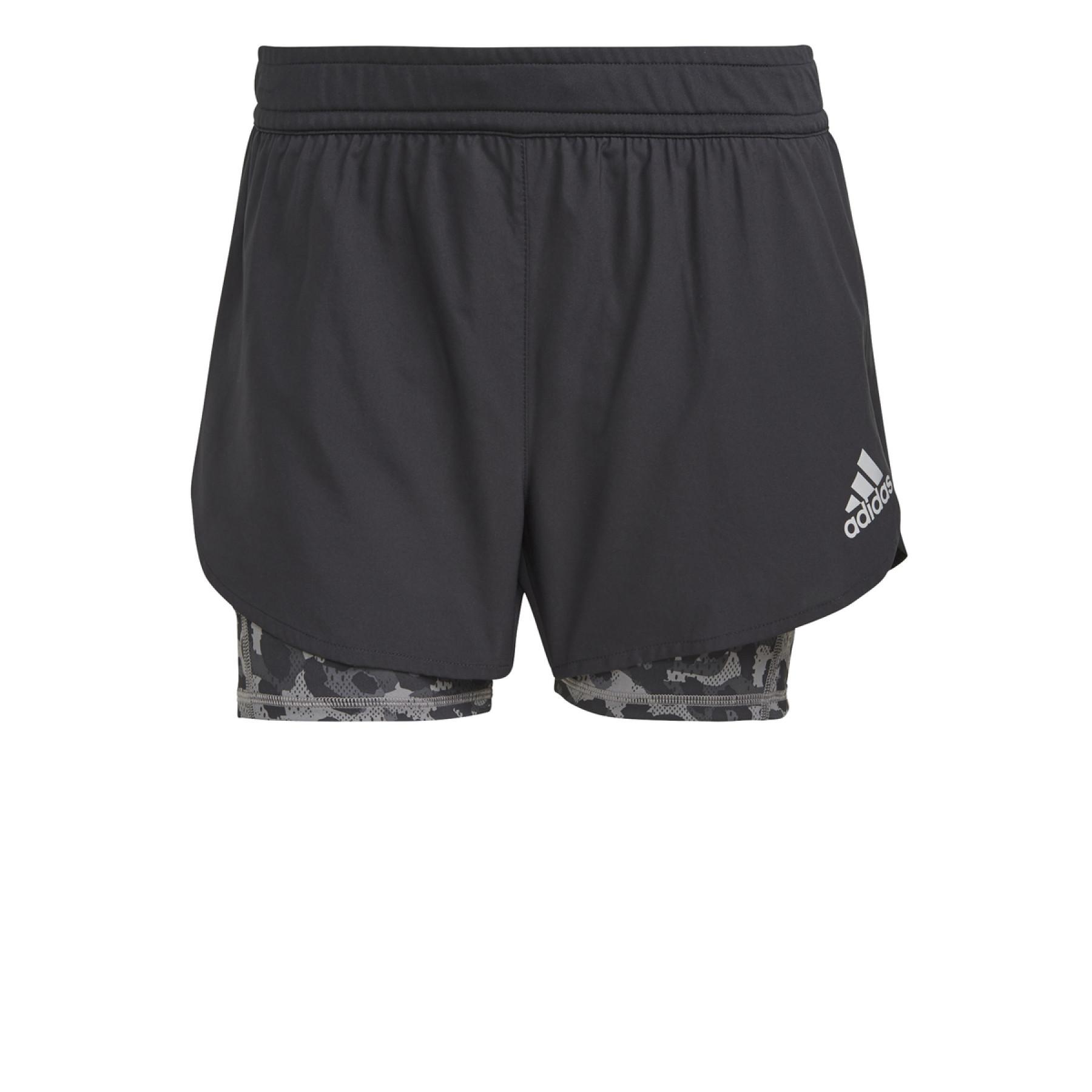 Short femme adidas Fast Two-in-One Primeblue Graphic