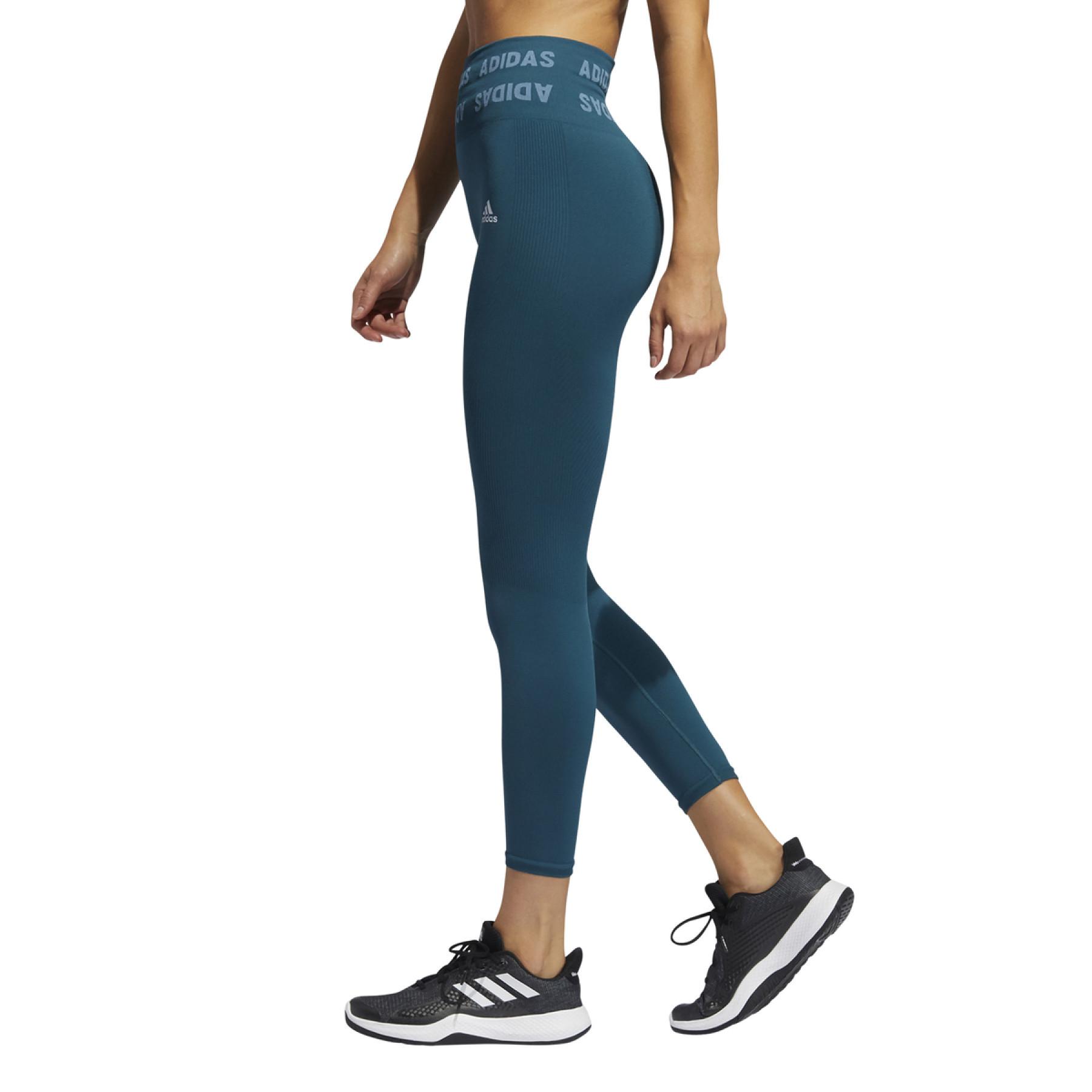 Legging femme taille haute adidas Training Branded Aeroknit 7/8