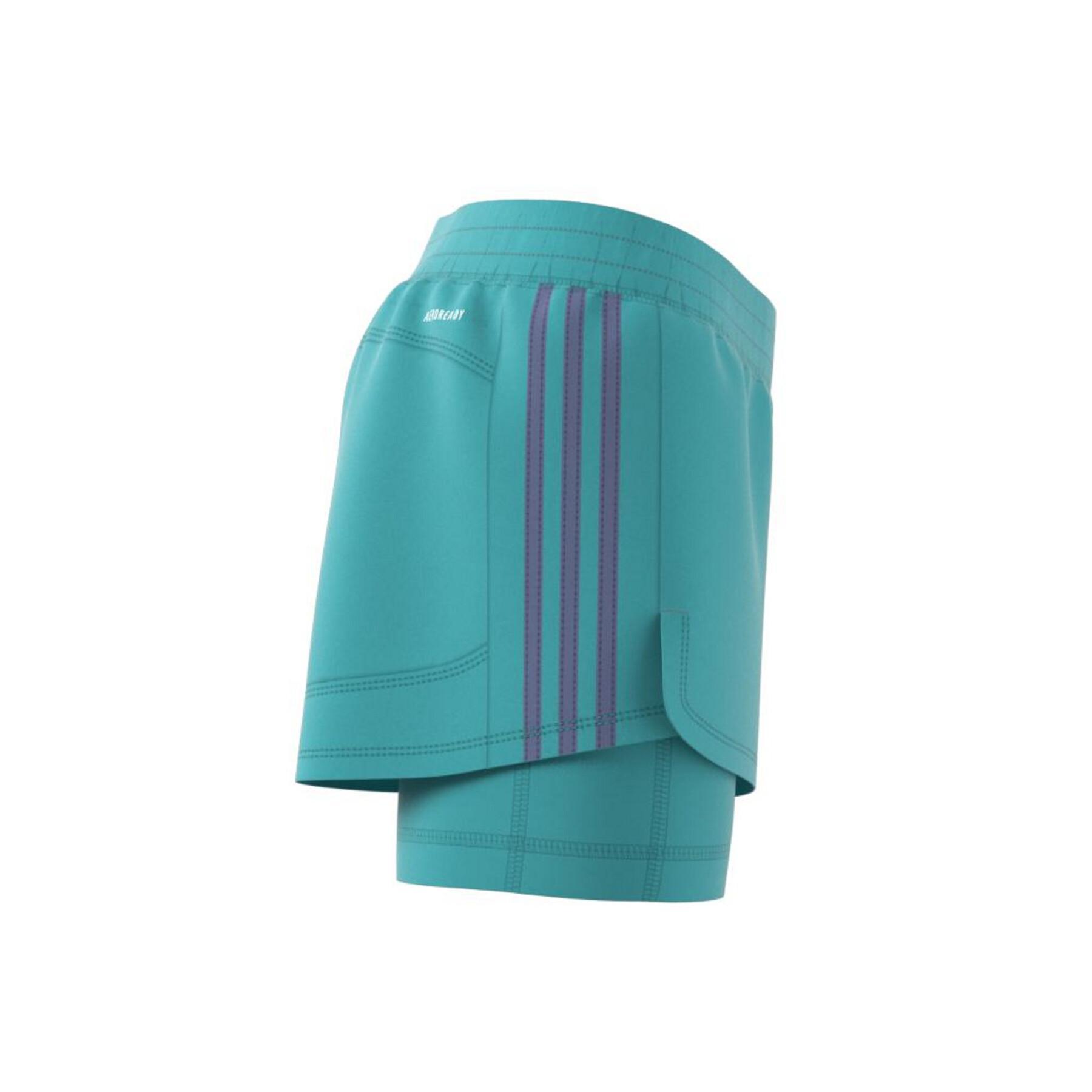 Short femme adidas Pacer Woven Two-In-One