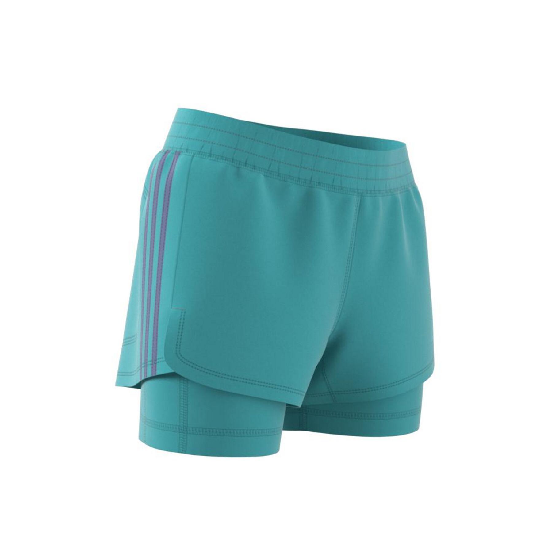 Short femme adidas Pacer Woven Two-In-One
