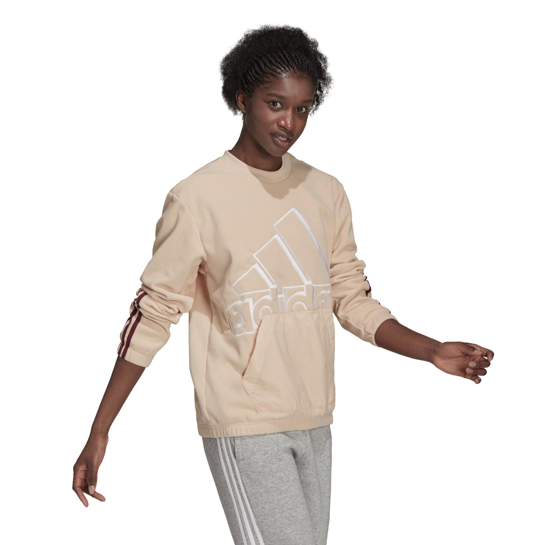 Sweatshirt femme adidas Brand Love Giant Logo Polar Fleece