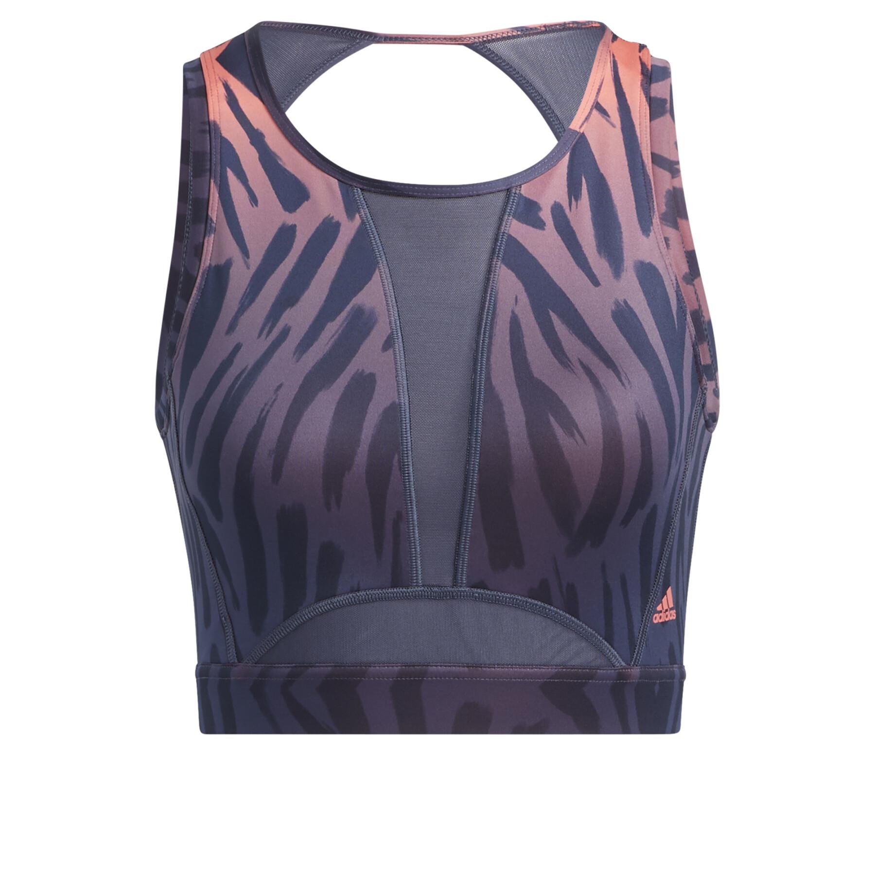 Brassière femme adidas Training Light-Support Long-Line Tiger-Print