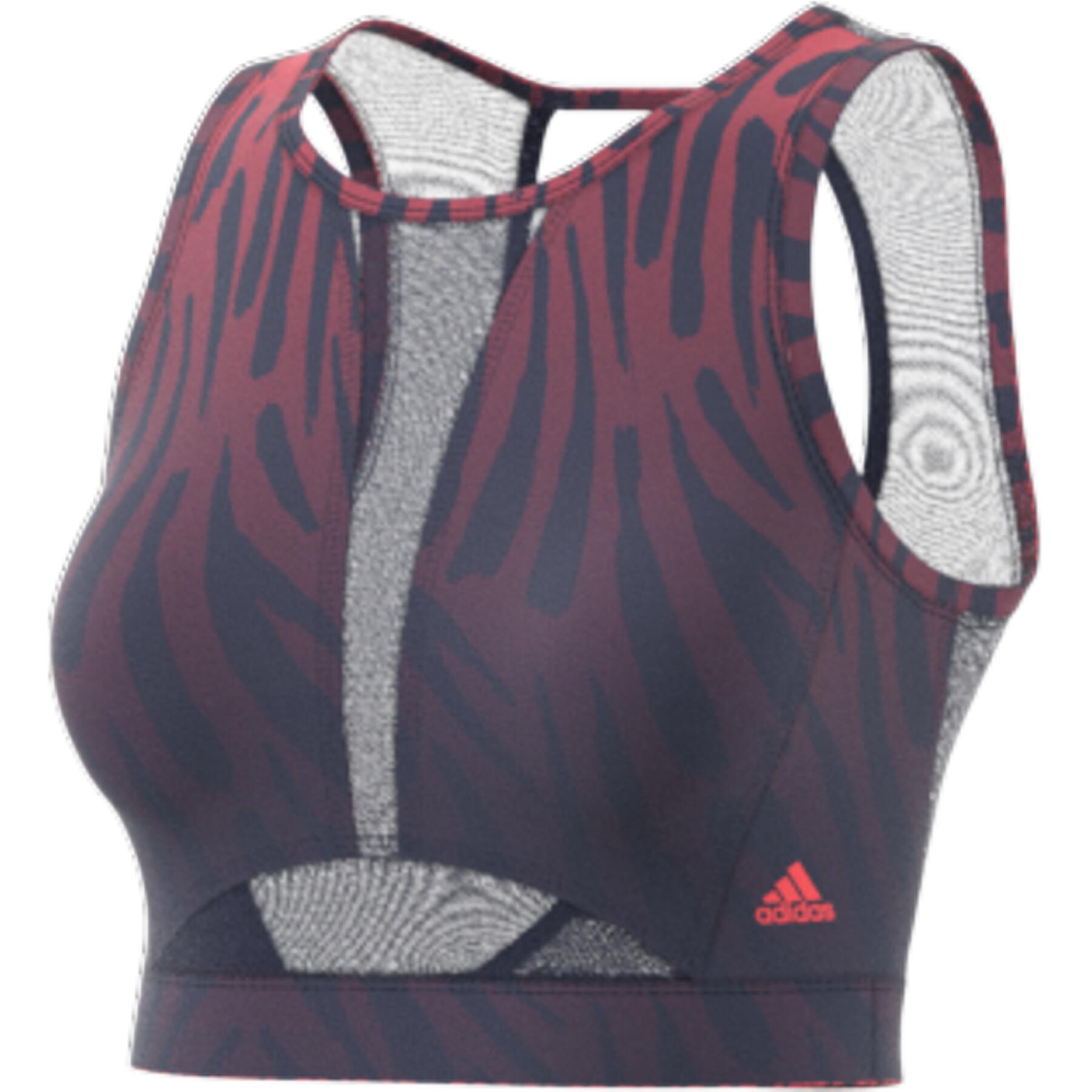 Brassière femme adidas Training Light-Support Long-Line Tiger-Print