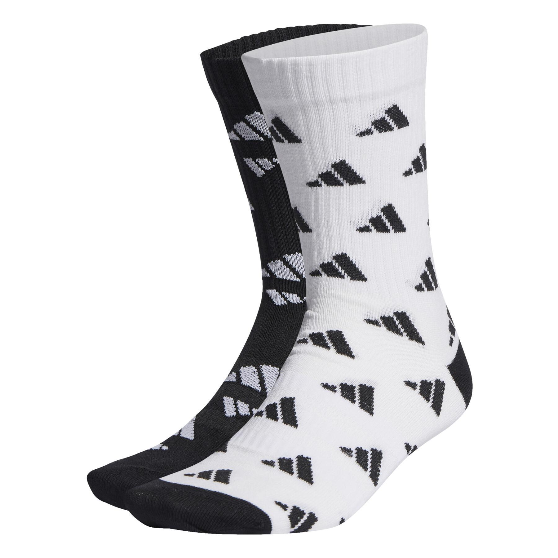 Chaussettes adidas Graphic 3-bandes (x2)