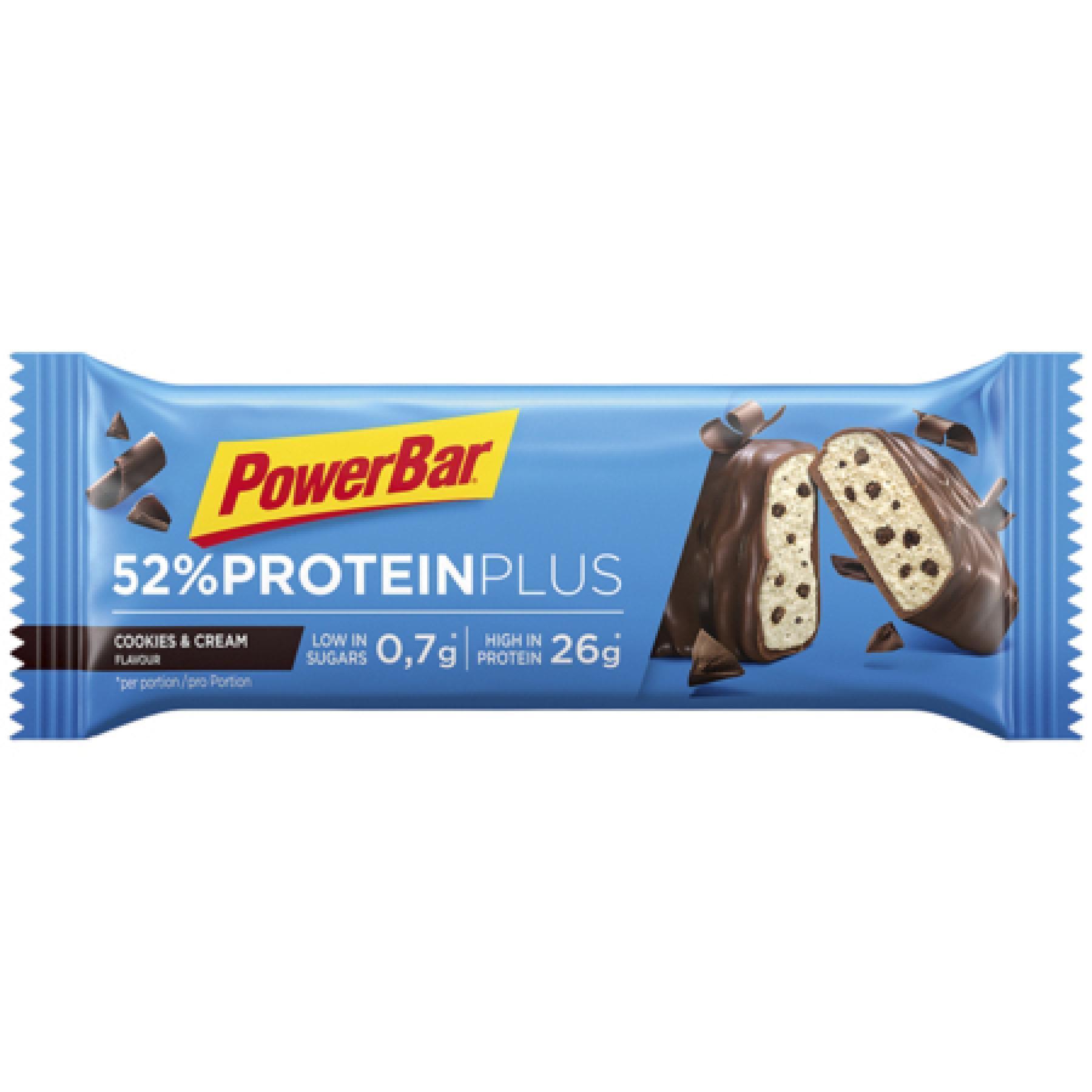 Lot de 20 Barres PowerBar 52% ProteinPlus Low Sugar Cookies & Cream