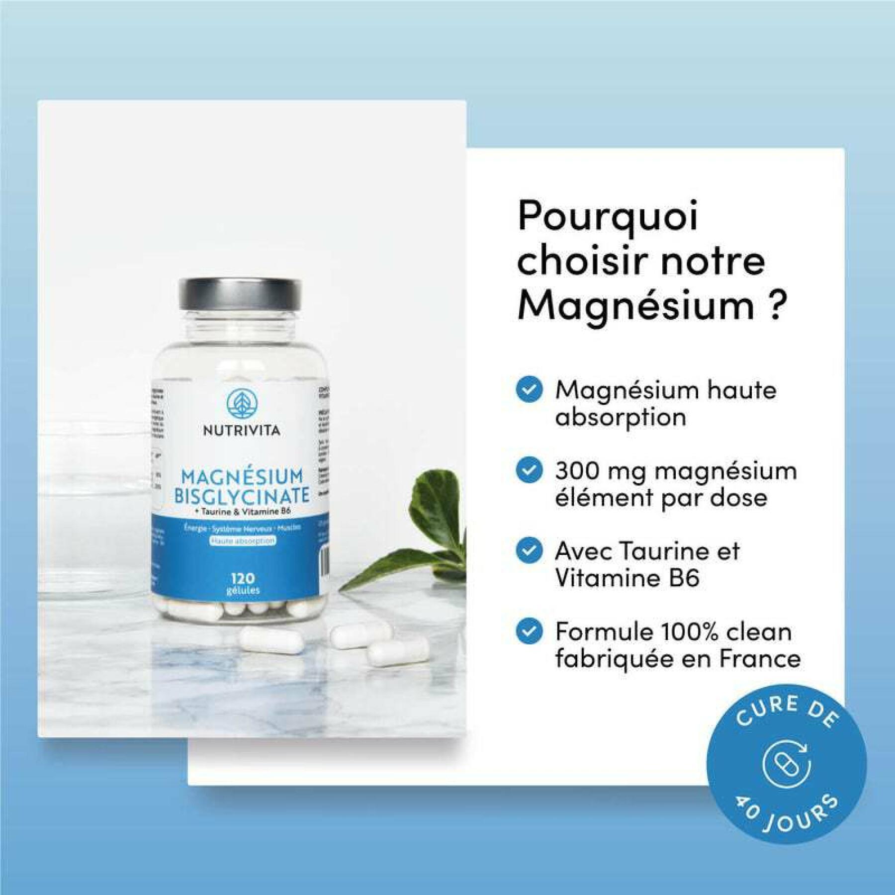 Complément alimentaire Magnésium Bisglycinate - 120 gélules Nutrivita