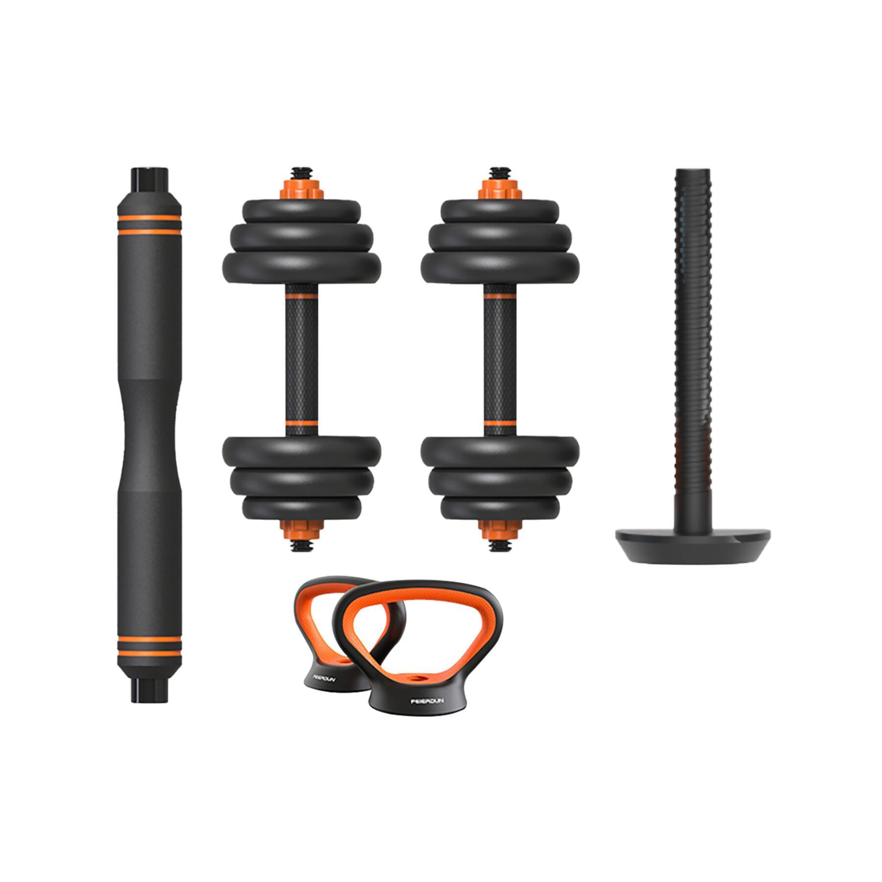 Smart kit haltère + barre + kettlebell + capteur Xiaomi Fed 20 kg