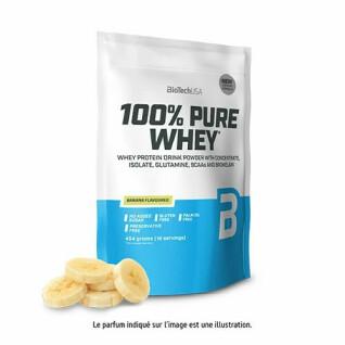 Lot de 10 sacs de protéines 100 % pur lactosérum Biotech USA - Banane - 454g