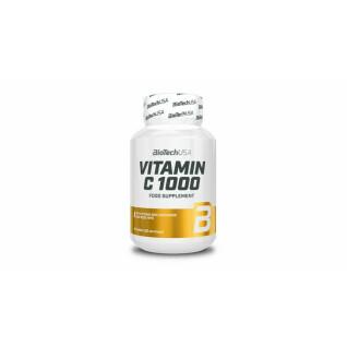 Lot de 12 pots de vitamine C Biotech USA 1000 bioflavonoïdes - 30 Comp