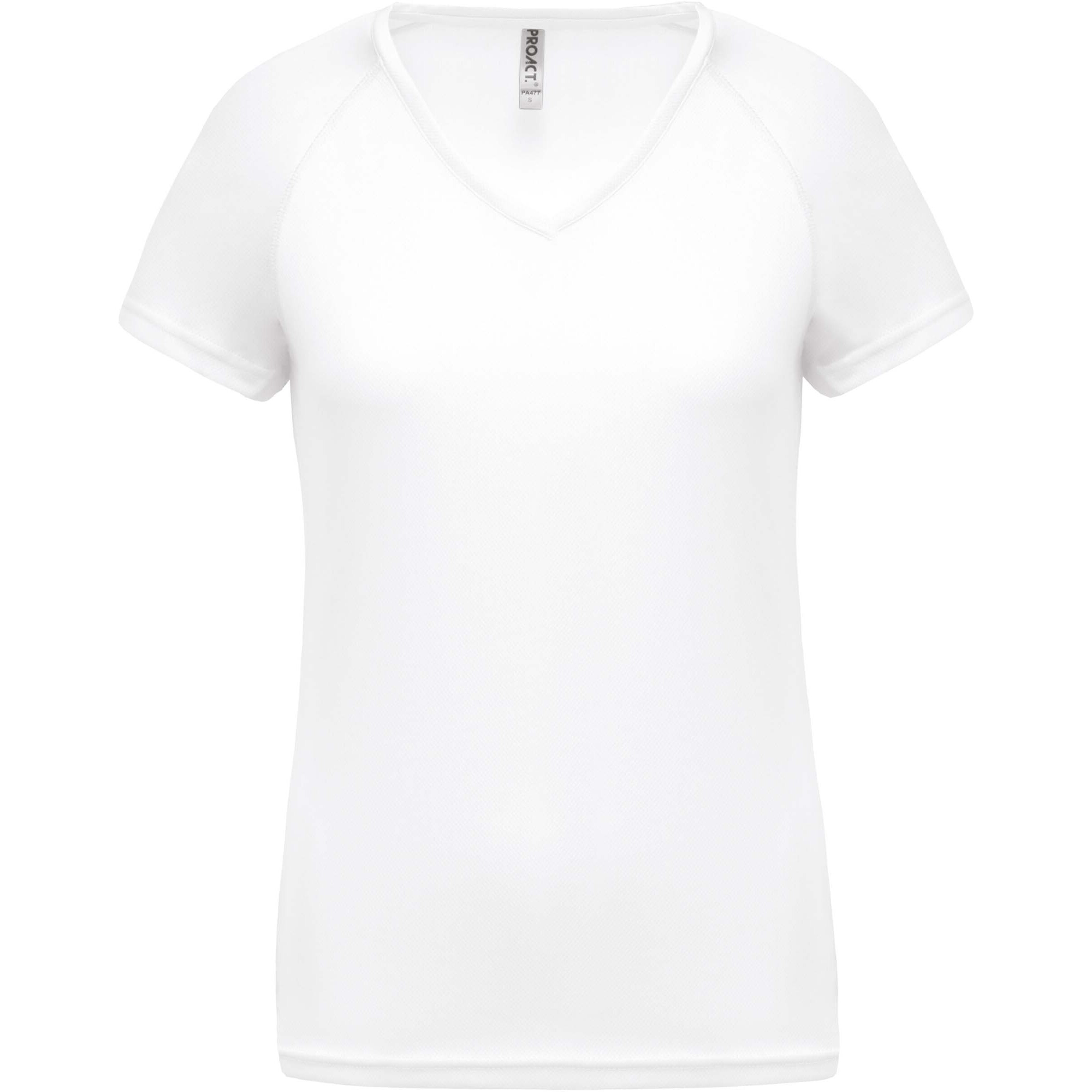 T-Shirt femme Col V Proact Sport blanc